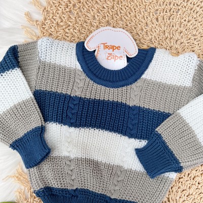 Conjunto Casaco de Linha e Calça Canelada - Azul Jeans Conjunto Casaco de Linha e Calça Canelada - Azul Jeans